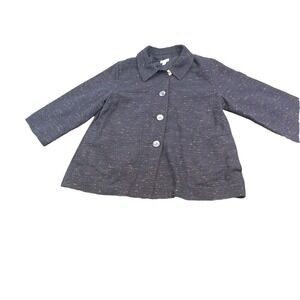 J.Jill Tweed‎ Jacket 3/4 Sleeve Button Front Career Coat